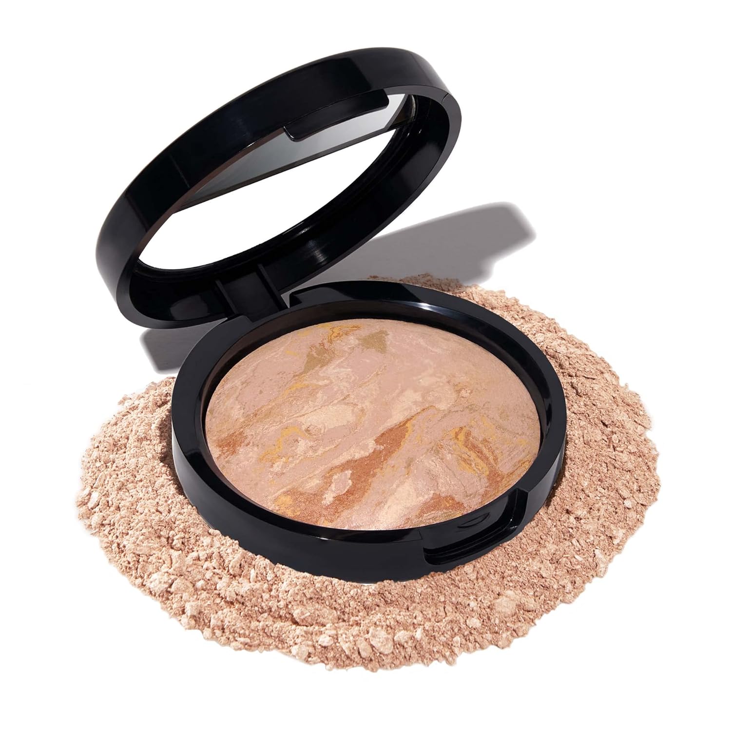 LAURA GELLER NEW YORK Award-Winning Baked Balance-n-Brighten Color Correcting Powder Foundation - Porcelain - Buildable Light to Medium Coverage - Demi-Matte Natural Finish